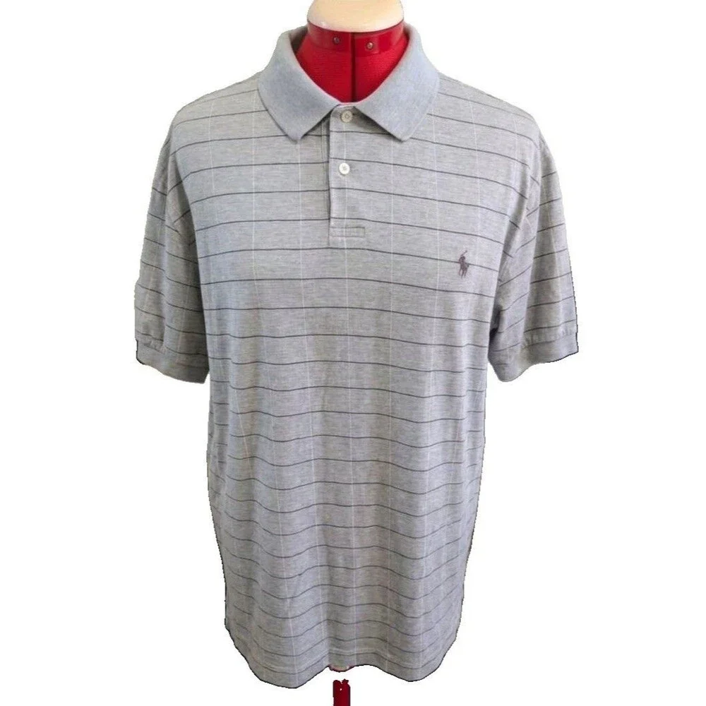 Polo Ralph Lauren Men’s Gray Checkered Pattern Shirt Size Medium